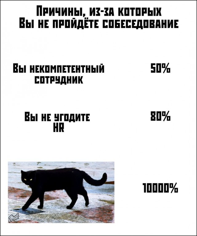 Около 25% россиян поддерживается суеверий при трудоустройстве