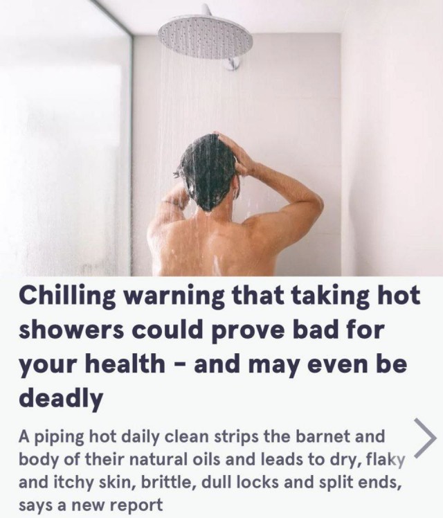 Горячий душ вреден и опасен для организма — заявляют учёные