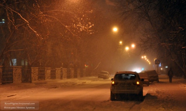 Необычный снегопад в Москве. 12 фото.