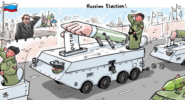 Выборы в России в западной карикатуре