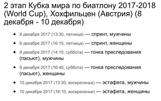 Биатлон. Сезон 2017/2018. Часть 3. Хохфильцен Австрия.