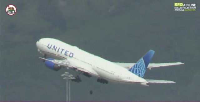 Самолет потерял колесо при взлете из аэропорта Сан-Франциско
