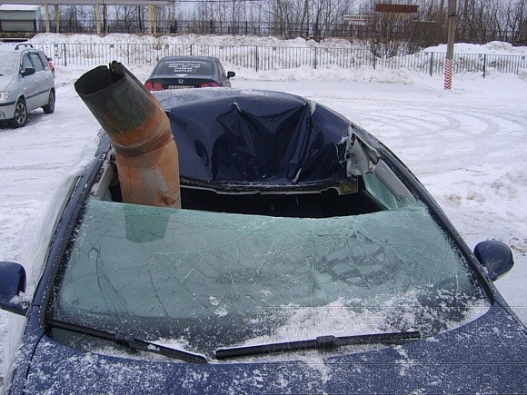 Зимний тюнинг авто с помощью водостока