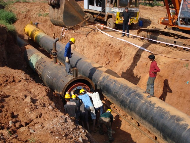 Строительство газопровода в Индии