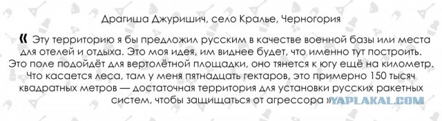 В Черногории хотят подарить часть земель России