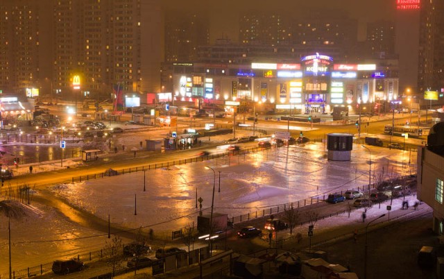 Лед на улицах Москвы