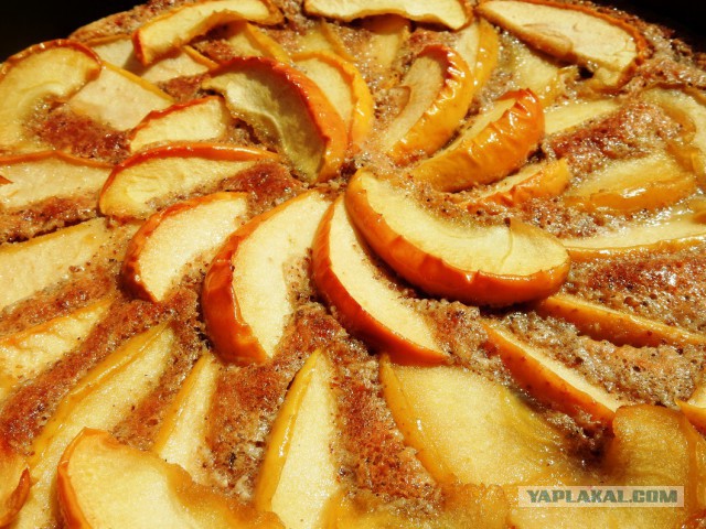 Пирог с кедровыми орешками и яблоками на меду