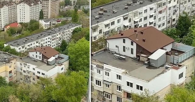 В Кишиневе на крыше многоэтажки построили дом