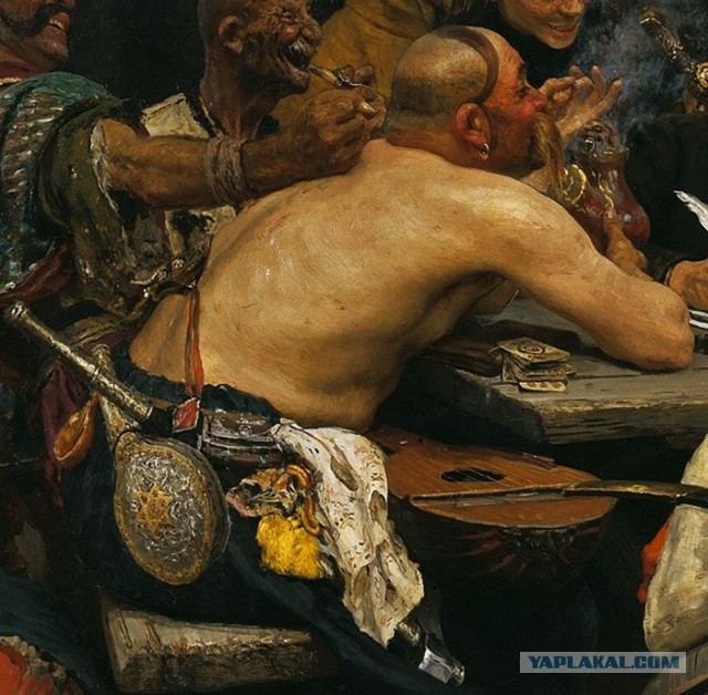 «Запорожцы» Ильи Репина: почему на картине один казак без рубашки.