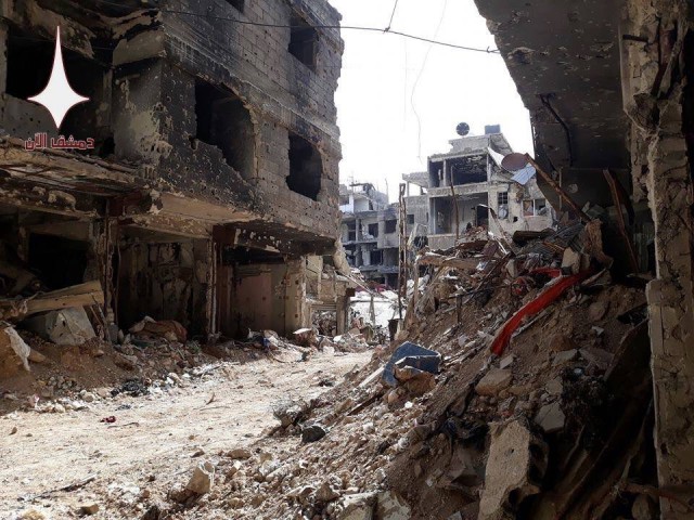 Кадры уличных боев в Ярмуке (Сирия)
