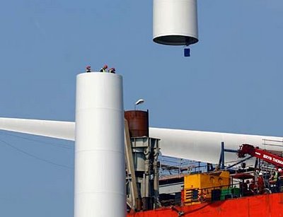 Процесс постройки ветряных электростанций