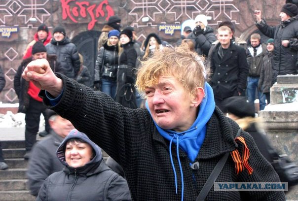"Георгиевские " ленточки против флагов УПА