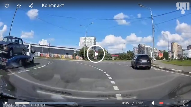 Стандартная ситуация на перекрестке с круговым движением