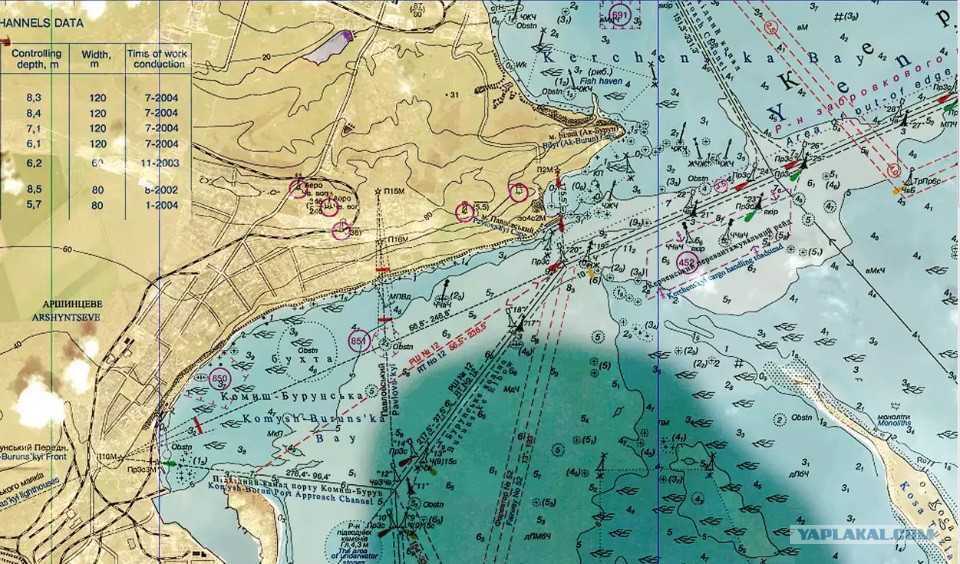 Карта керченский пролив азовское и черное море