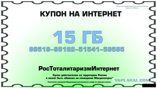 Достал талоны на инет!