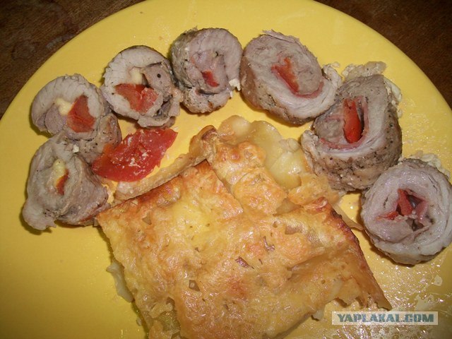 РУЛЕТИКИ из СВИНОЙ КОРЕЙКИ  (грибы, сыр, бекон)