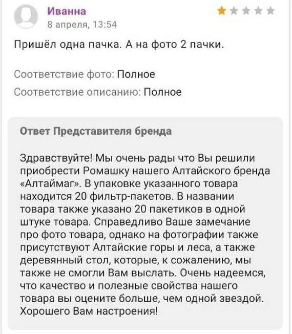 Отзывы на товары и услуги из Сети