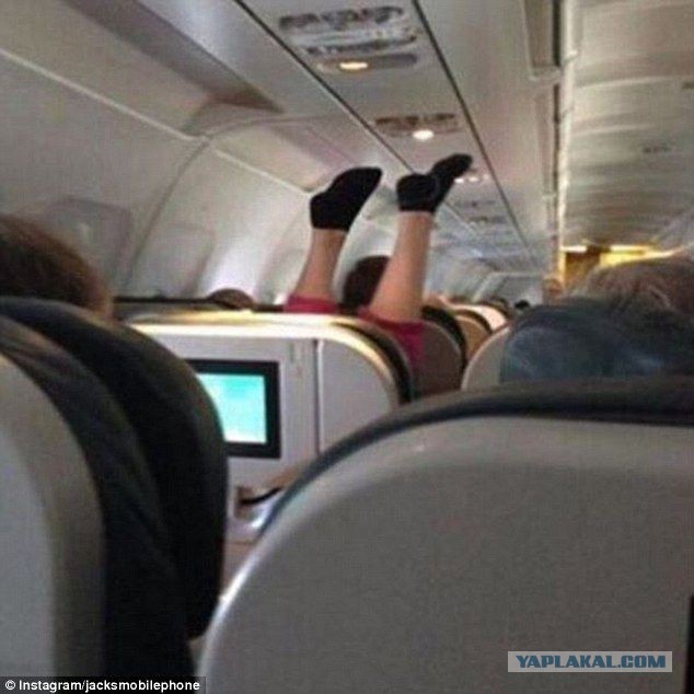 Ноги на стену в самолете. Это нормально или нет?