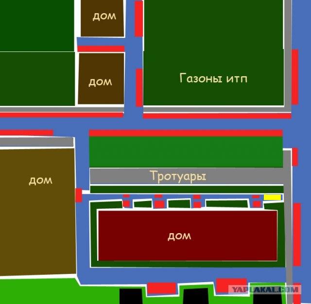 Парковка на газоне. Предупреждение водиле