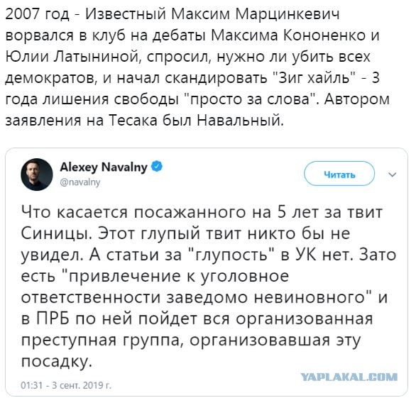 Блогеру дали пять лет за твит