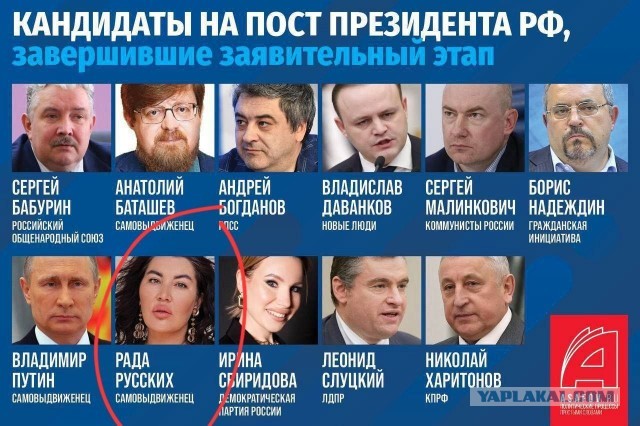 Вот такие кандидаты в президенты России
