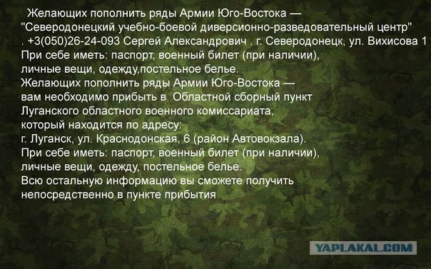Экстренное заявление Стрелкова И.И. 16 июня 2014г.