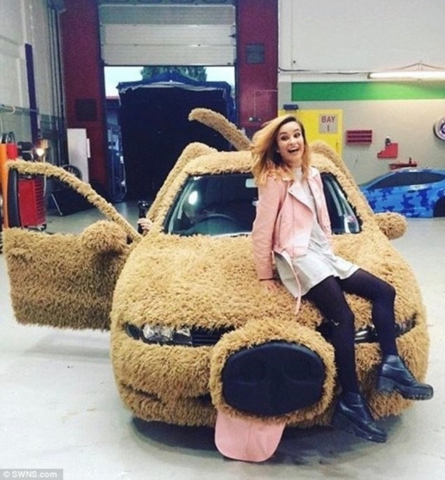 Британцу надоело постоянно подвозить девушку до работы, и он превратил свою машину в плюшевую собаку