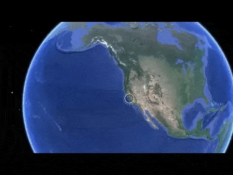 Зум на Google Earth