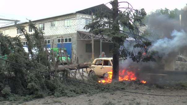 Обстрел жилого района. г.Луганск 14.07.2014