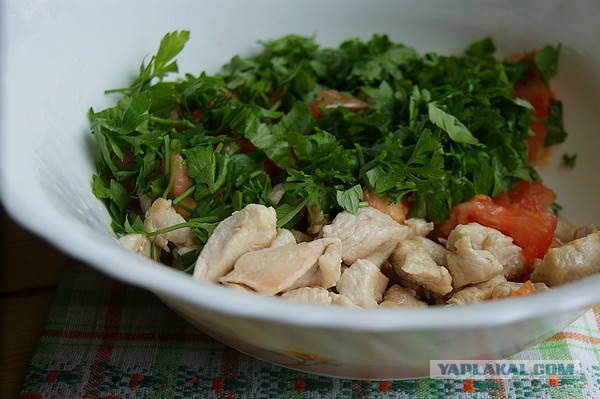 Картофельный пирог, С курицей, помидорами и сыром