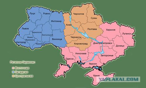 Карта украины без областей принадлежавших россии