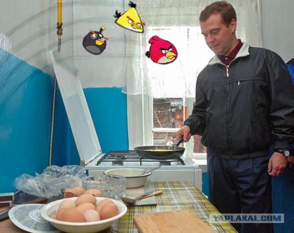 Фотожаба: Медведев жарит яишницу