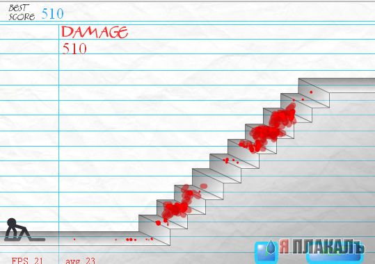Stair Fall, падение с лестницы, * флэш игры / жесть