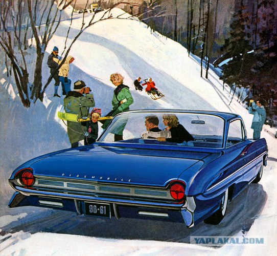 Винтажная реклама американских автомобилей.