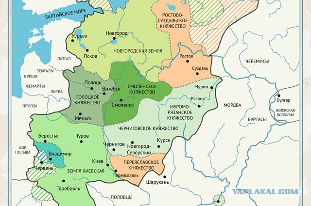 Тарусское княжество карта