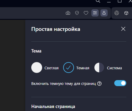 Тёмная тема сайта в ПК приложениях есть?