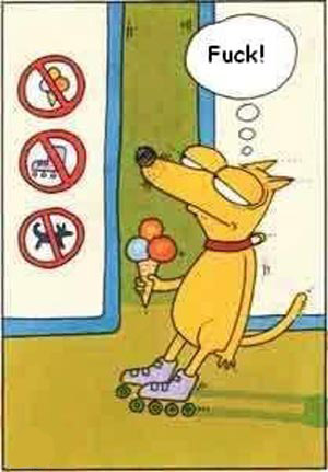Собакам на роликах нельзя!