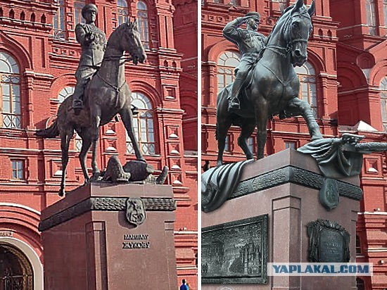 В Москве убирают памятник маршалу Жукову перед Историческим музеем