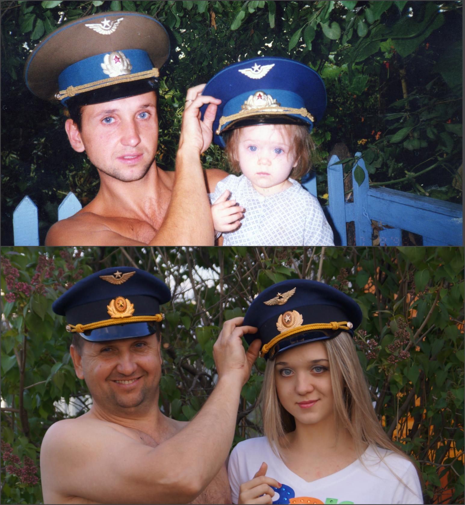 Повтори годы жизни. Папа и дочка спустя годы. Фотографии 10 лет спустя. Фото 20 лет спустя. Дочь полицейского.