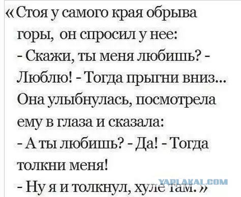 Девушка пошутила над парнем, что тому слабо с моста прыгнуть