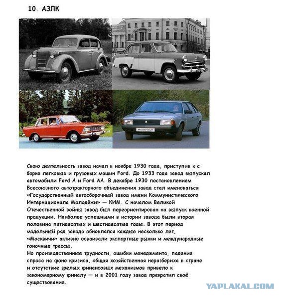 Автокомпании, ушедшие в историю.