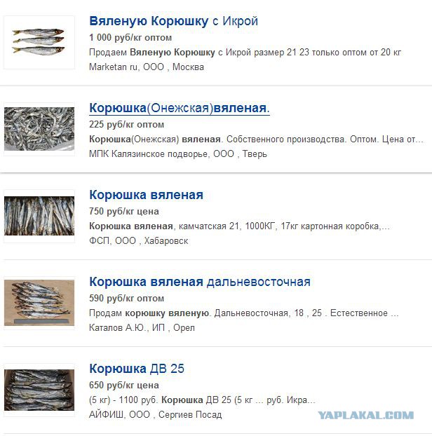 Вяленая корюшка