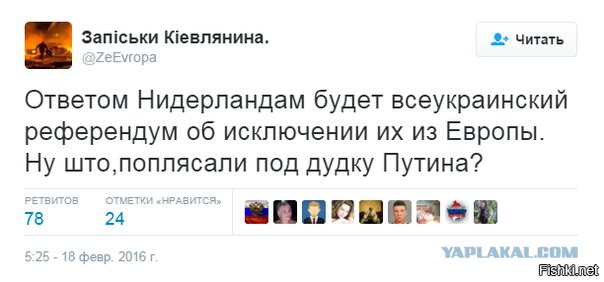 СМИ: 64% голландцев высказались против ассоциации Украины с ЕС