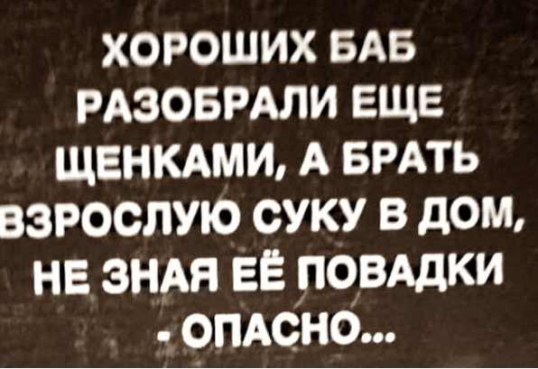 Одни мужики вымерли, другие поумнели
