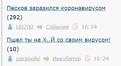 Песков заразился коронавирусом