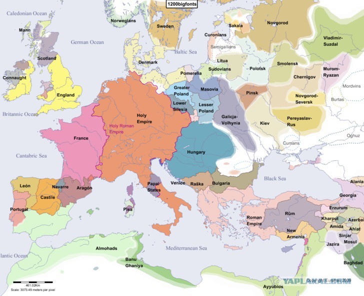 Карта Восточной Европы Подробная