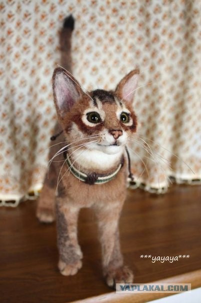 Невероятно реалистичные валяные кошки