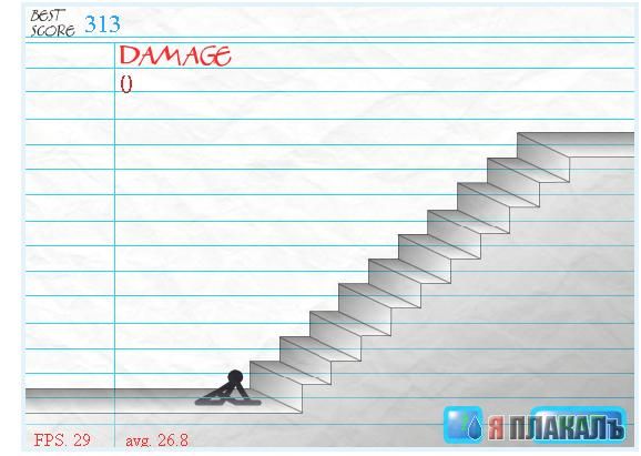 Stair Fall, падение с лестницы, * флэш игры / жесть