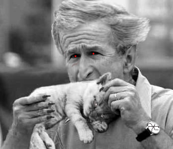 Фотожаба: Джорж Буш кошкоед