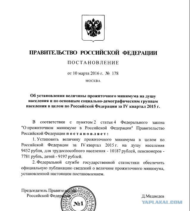 Правительство Калининградской области увеличило прожиточный минимум в регионе на рубль